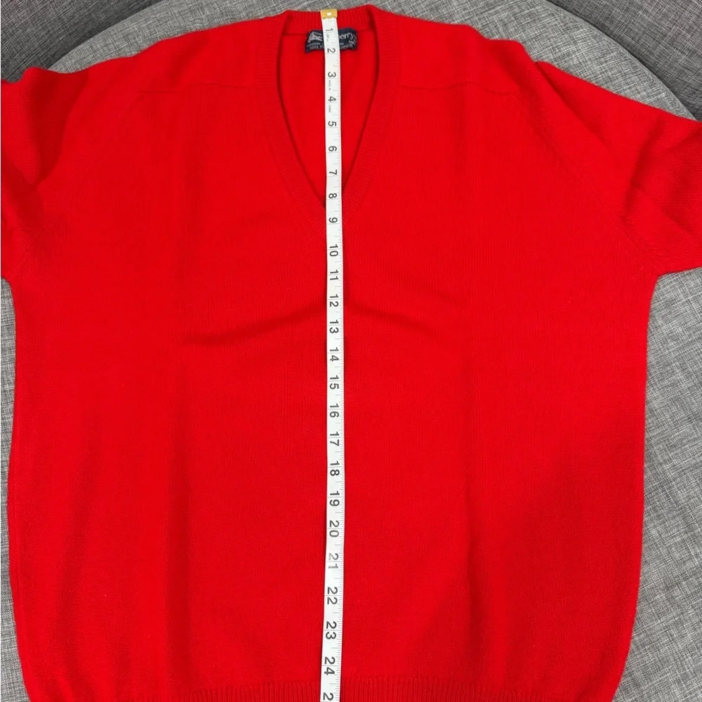 Burberry Men’s Bright Red V-Neck Sweater - Picture 6 of 11